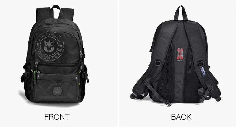 Men's Waterproof Travel Backpack with Multi‑Pocket Design-Grey(Large)