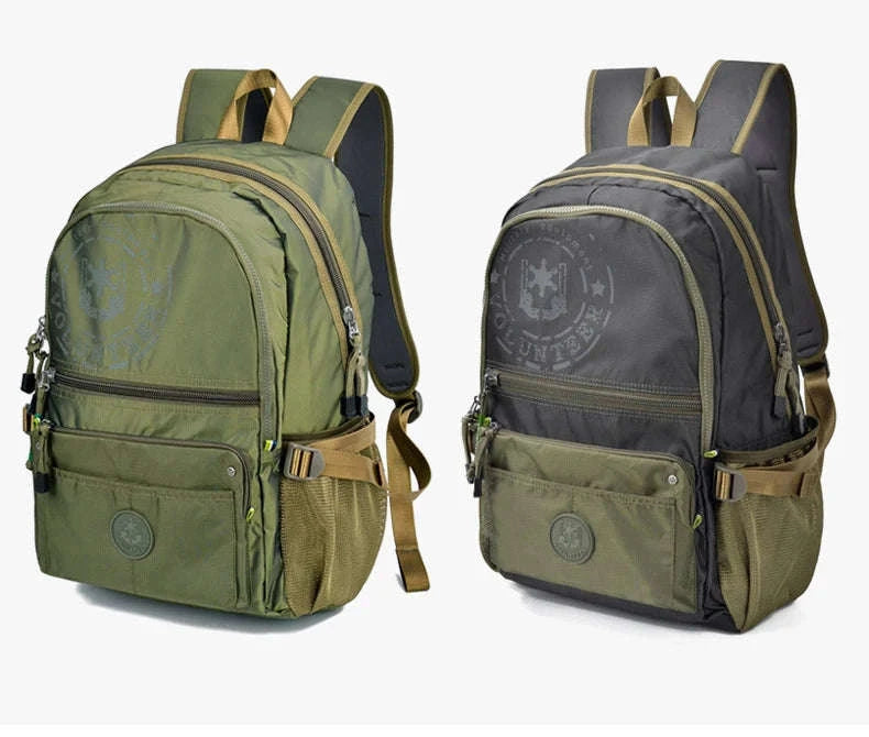 Men's Waterproof Travel Backpack with Multi‑Pocket Design-Purple(Large)