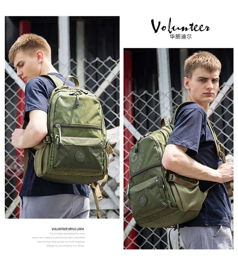 Men's Waterproof Travel Backpack with Multi‑Pocket Design-Purple(Large)
