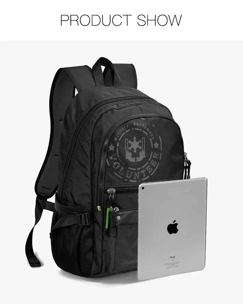 Men's Waterproof Travel Backpack with Multi‑Pocket Design-Purple(Large)