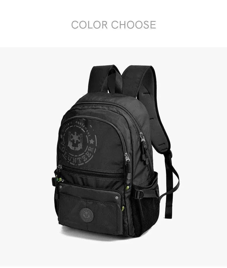 Men's Waterproof Travel Backpack with Multi-Pocket Storage-Grey(Large)