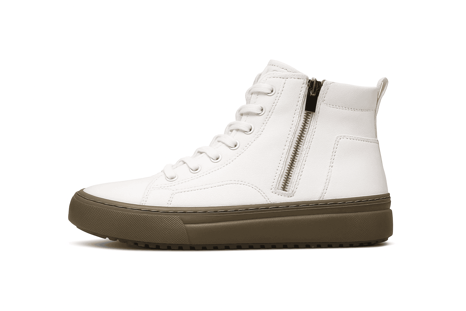 Men's White High-Top Casual Sneakers-black / 44
