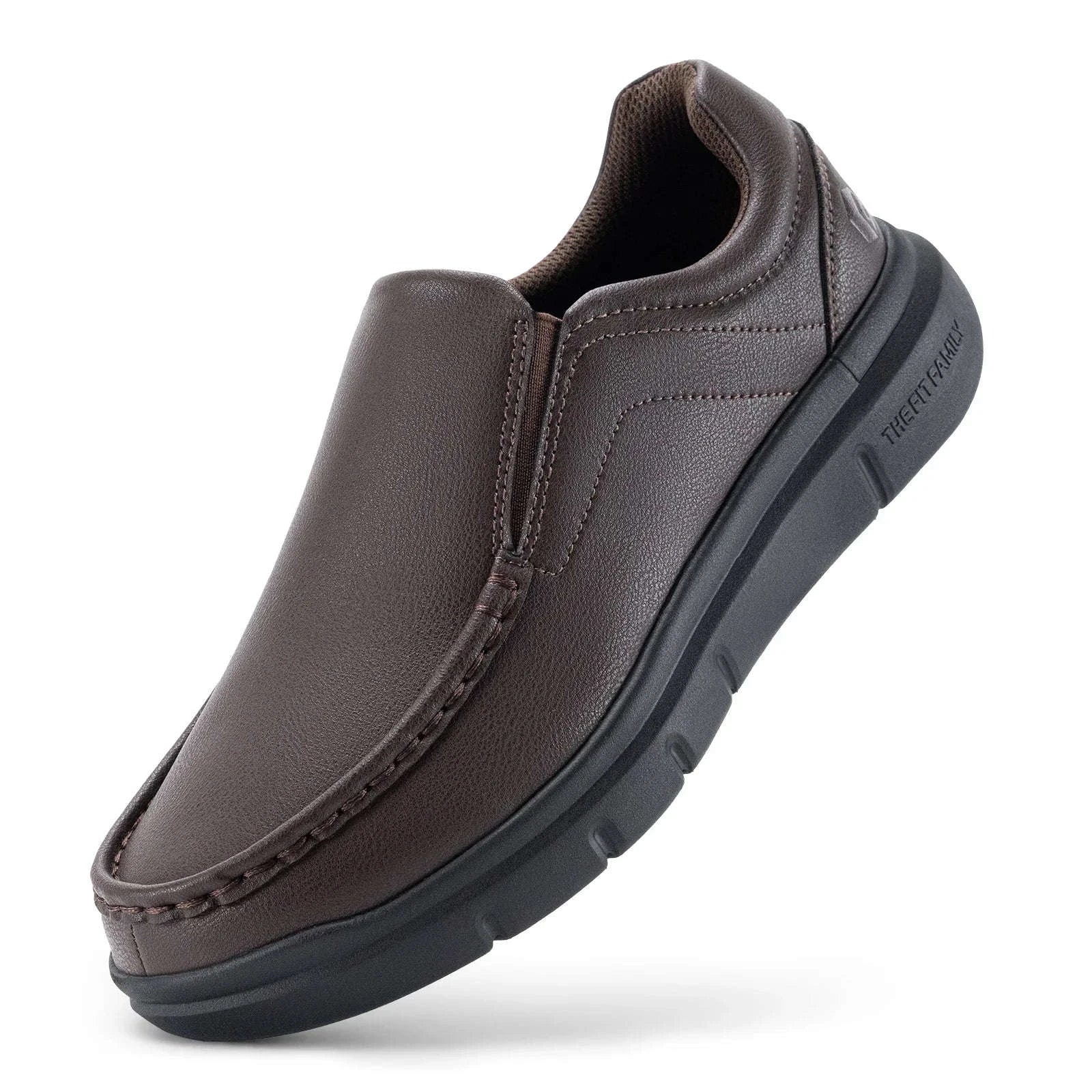 Men's Wide Width Slip-On Casual Shoes with Arch Support-D brown / 44.5
