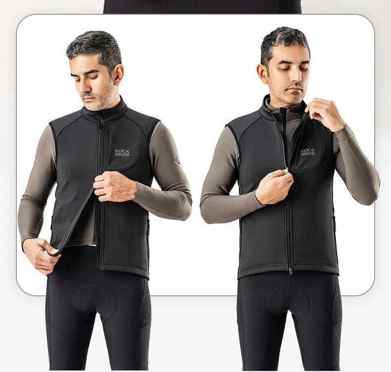 Men’s Windproof Cycling Vest for Cold Weather Riding-MJ003 / Asian XL(EUR L)