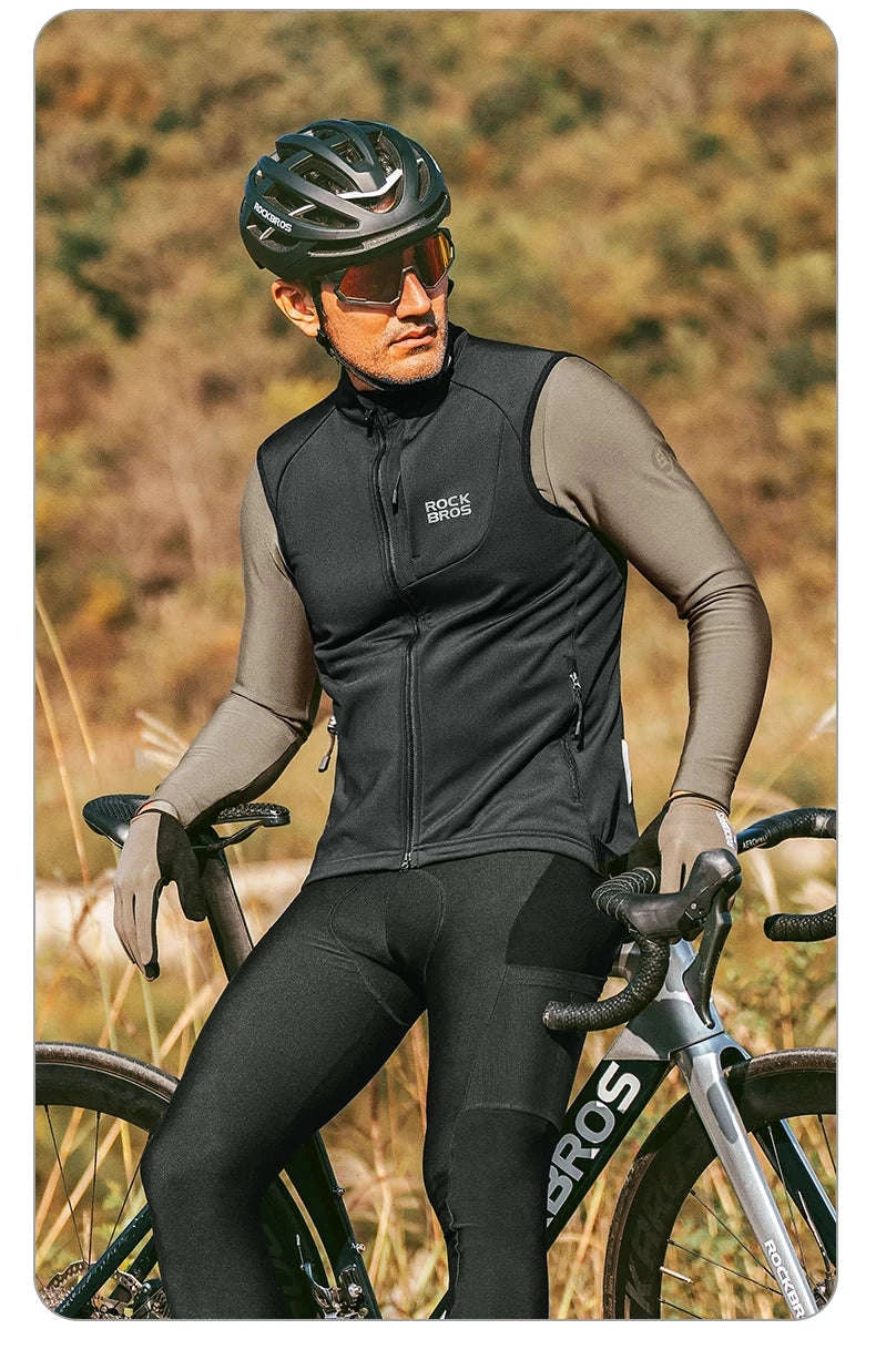 Men’s Windproof Cycling Vest for Cold Weather Riding-MJ003 / Asian XL(EUR L)