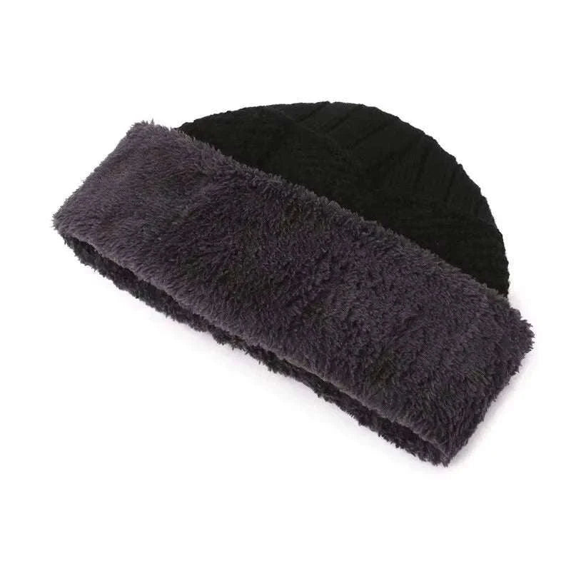 Men's Windproof Hat, Scarf & Gloves Insulated Knit Set-Khaki