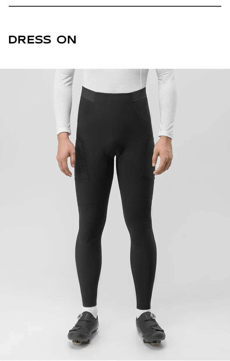 Men’s Winter Cycling Pants Windproof Fleece Trousers with Cushion-YDCK007-1 / Asian 3XL(EUR 2XL)