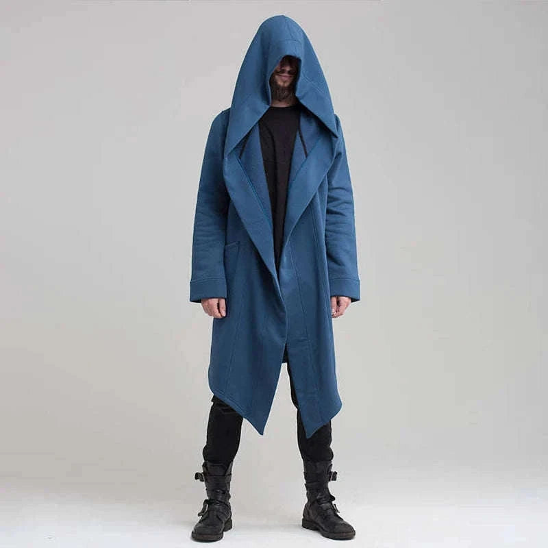 Men's Winter Hooded Cardigan Trench Coat-Green thickened / XL / Pack of 1