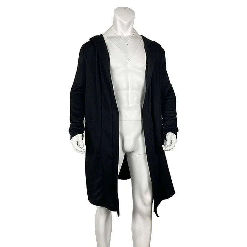 Men's Winter Hooded Cardigan Trench Coat-Green thickened / XL / Pack of 1