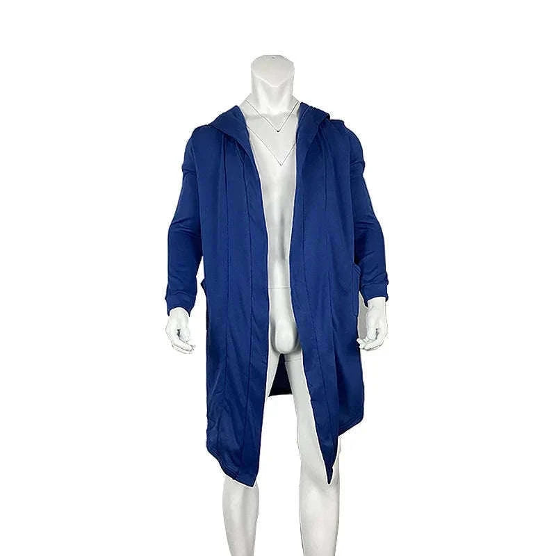 Men's Winter Hooded Cardigan Trench Coat-Green thickened / XL / Pack of 1