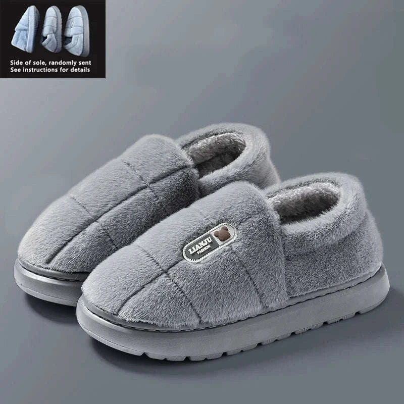 Men's Winter Plush Wrap-Heel Slippers for Indoor Comfort-brown / 36-37