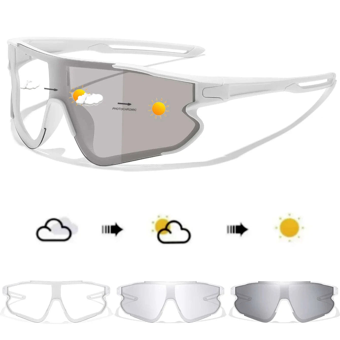 Men Women Photochromic Motorcycle Glasses for Outdoor Sports-AQ16 / China Mainland