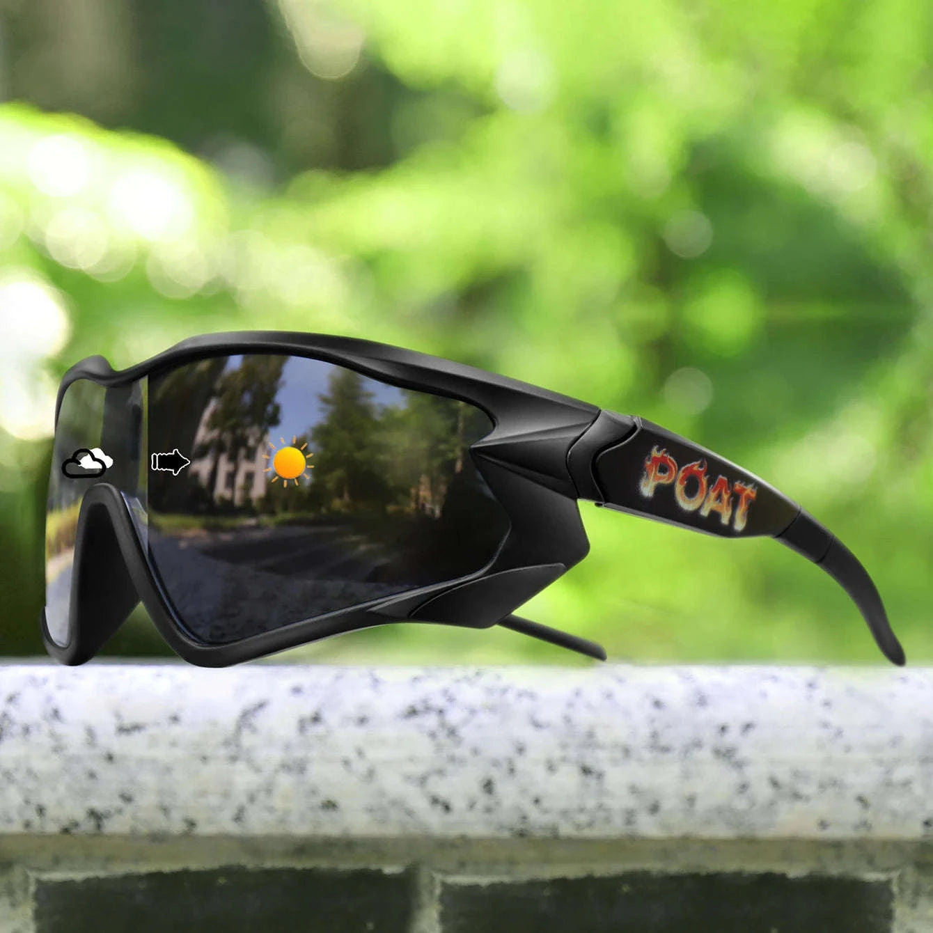 Men Women Photochromic Motorcycle Glasses for Outdoor Sports-AQ16 / China Mainland