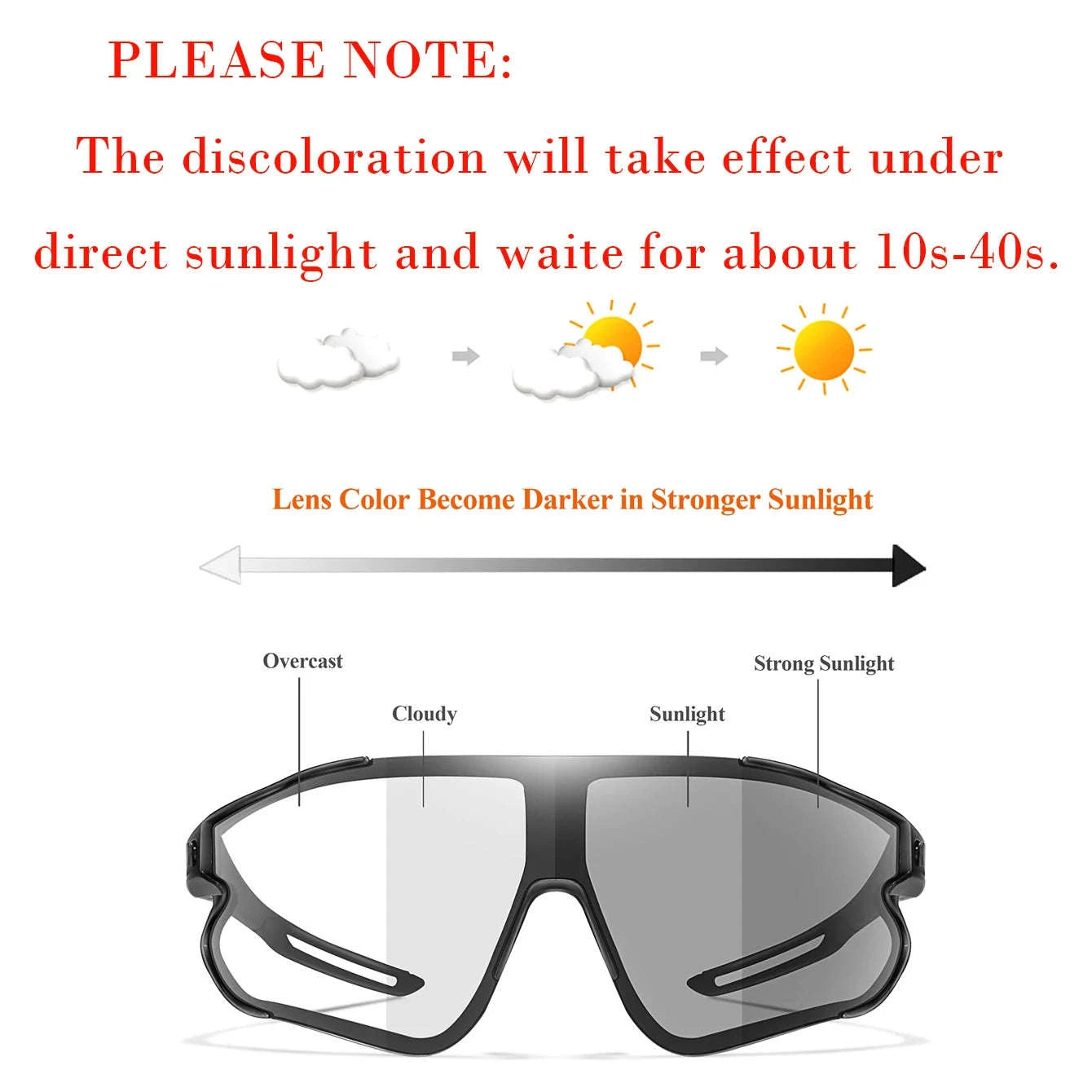 Men Women Photochromic Motorcycle Glasses for Outdoor Sports-AQ16 / China Mainland