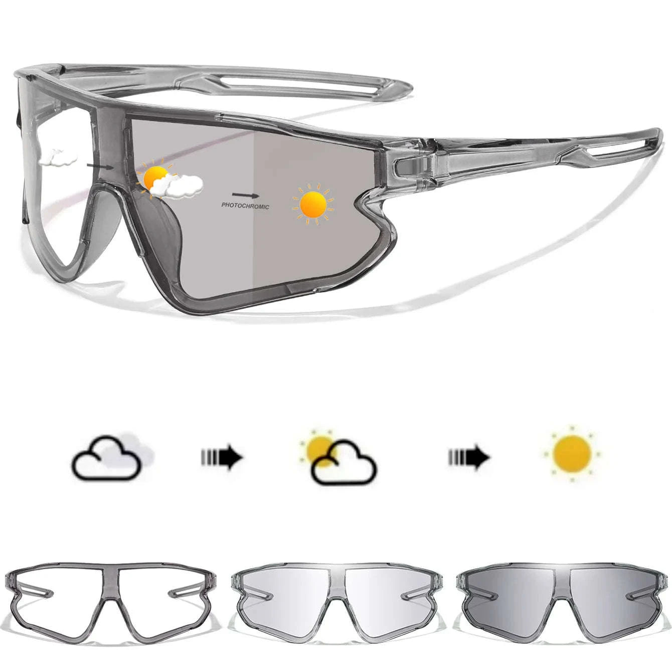 Men Women Photochromic Motorcycle Glasses for Outdoor Sports-AQ16 / China Mainland
