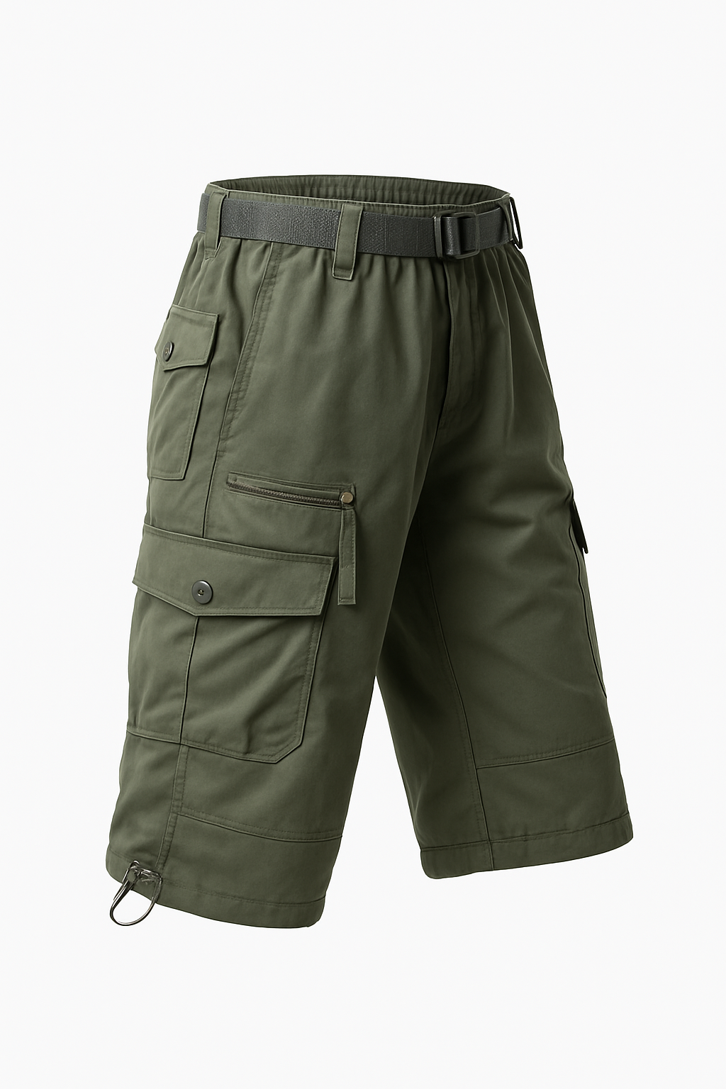 Men's Cotton Cargo Shorts with 7 Pockets, Knee Length