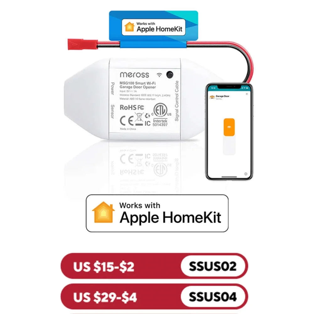 Meross HomeKit Smart WiFi Garage Door Opener-US with HomeKit / United States