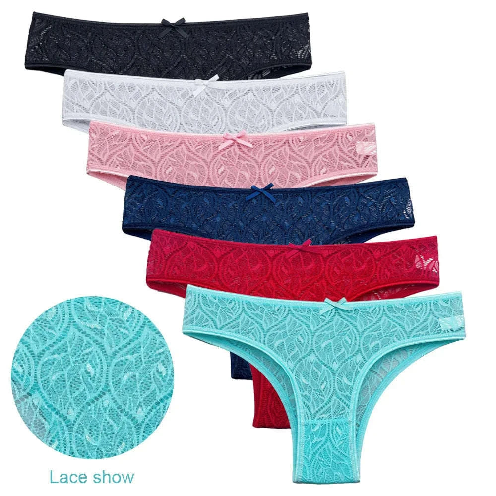 Mesh Lace Panties Set – 5 Pack-3004 / XXL(80-90kg) / 5pcs