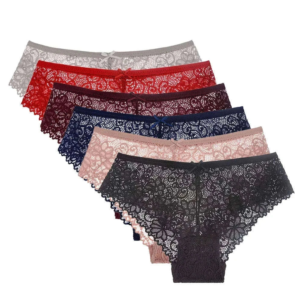 Mesh Lace Panties Set 5 Pack for Everyday Comfort-3004 / XXL(80-90kg) / 5pcs
