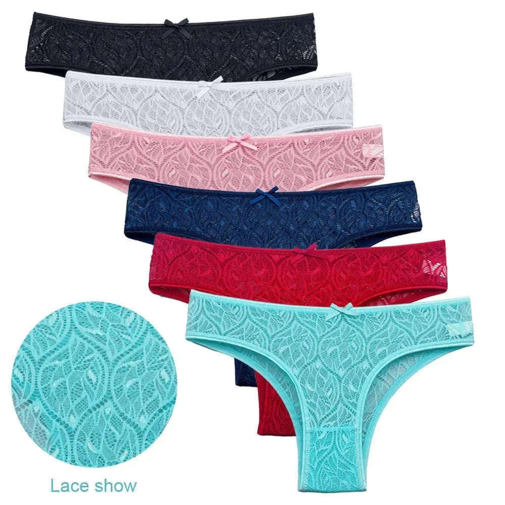Mesh Lace Panties Set 5 Pack for Everyday Comfort-3004 / XXL(80-90kg) / 5pcs
