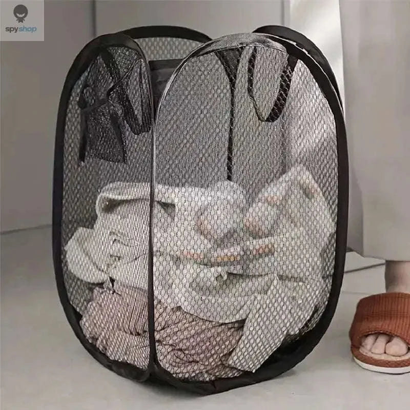Mesh Pop-Up Laundry Basket – Foldable, Breathable, Space-Saving Storage-2pcs