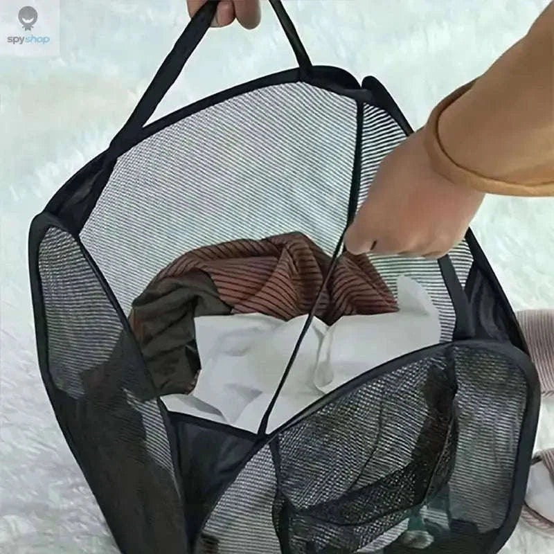 Mesh Pop-Up Laundry Basket – Foldable Breathable Storage-2pcs