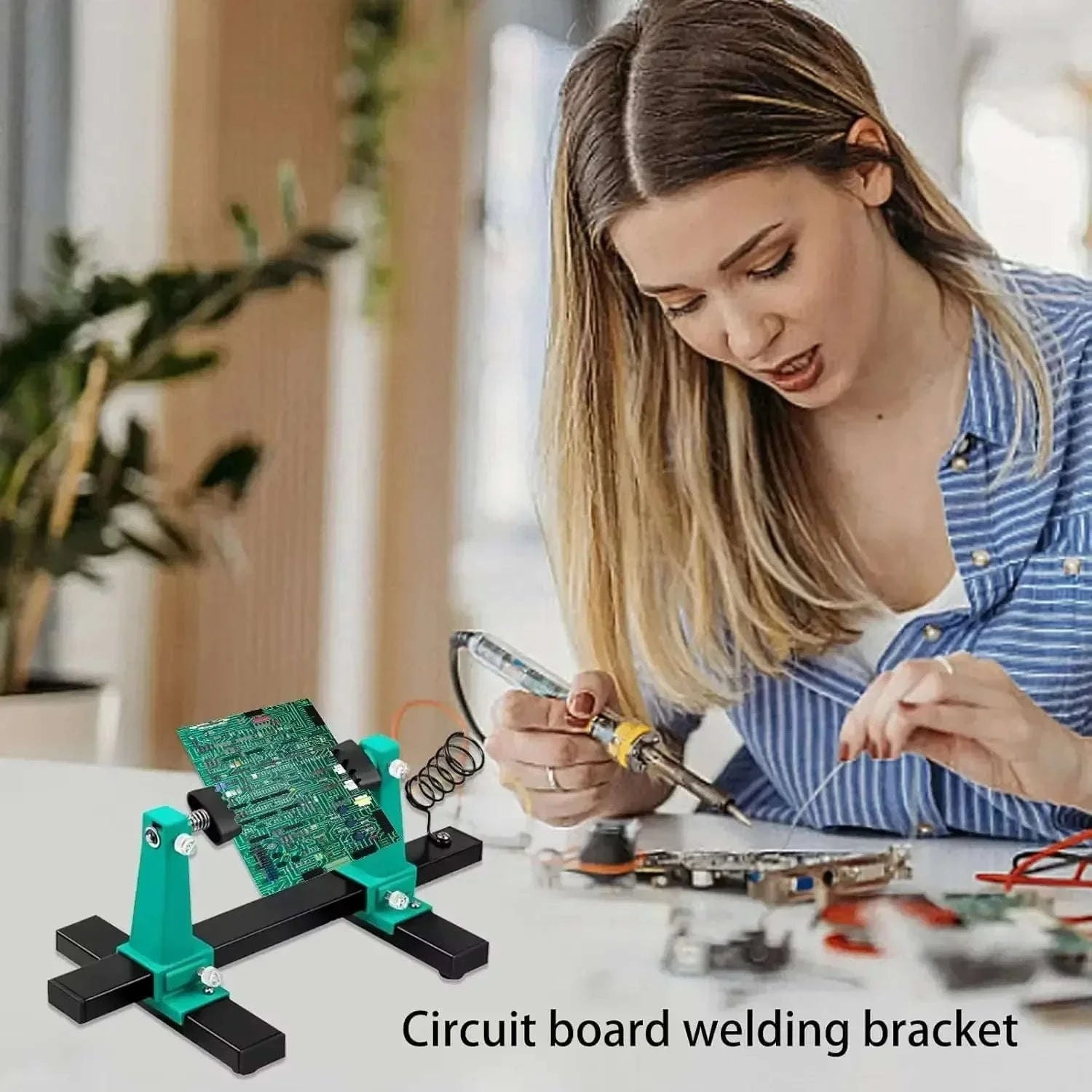 Metal 360° Rotation Adjustable PCB Holder Jig Soldering Stand Clamp-1 set / China Mainland