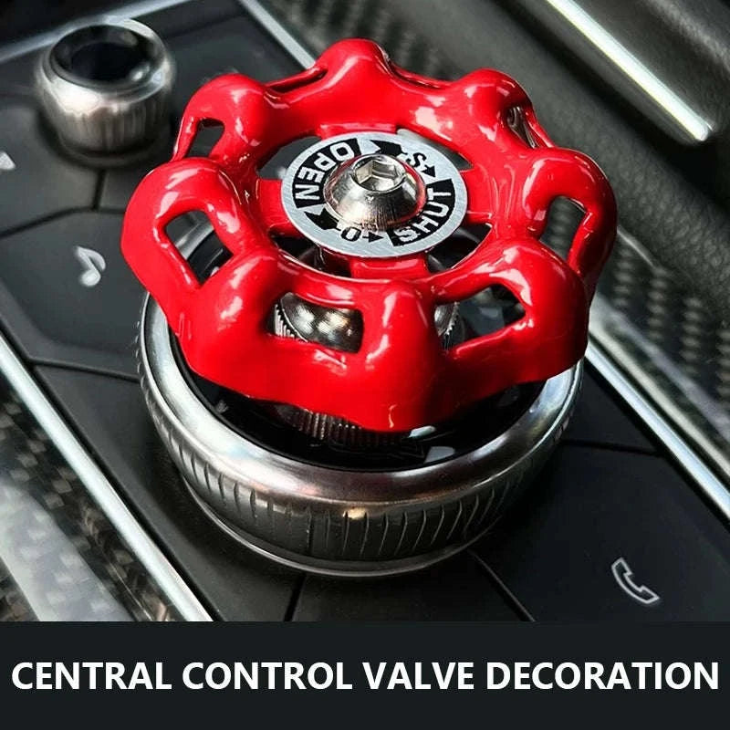 Metal Car Knob Decoration Red Self-Adhesive Interior Trim-Red