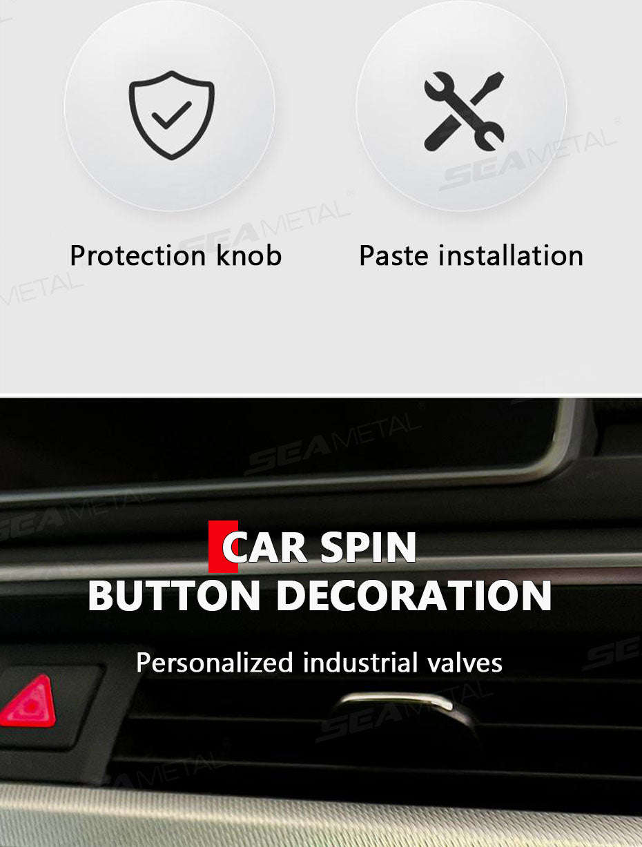 Metal Car Knob Decoration Red Self-Adhesive Interior Trim-Red