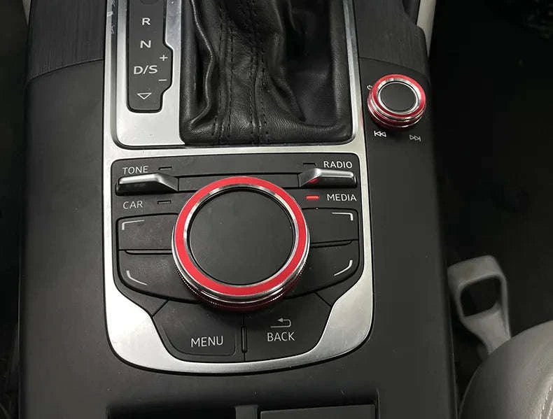 Metal Center Console Volume Knob Trim Ring for Audi A3 S3-Australia / Silver
