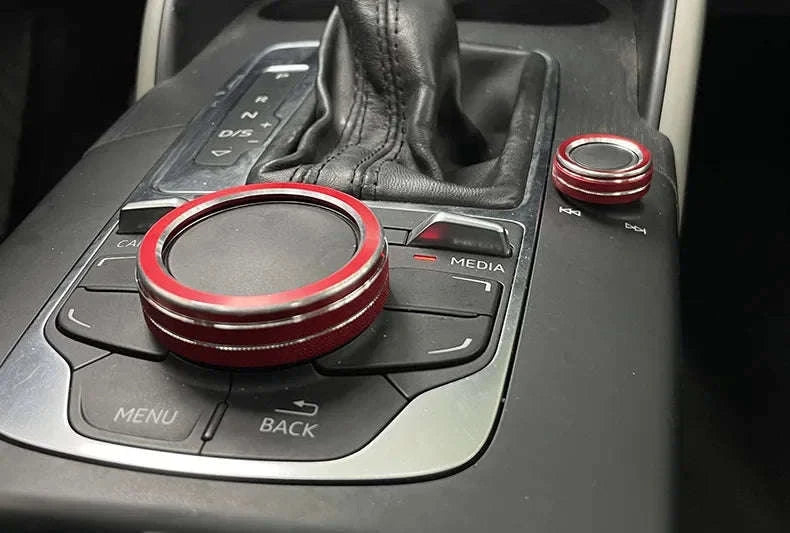 Metal Center Console Volume Knob Trim Ring for Audi A3 S3-Australia / Silver