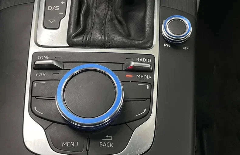 Metal Center Console Volume Knob Trim Ring for Audi A3 S3-Australia / Silver