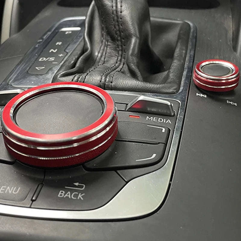 Metal Center Console Volume Knob Trim Ring for Audi A3 S3-Australia / Silver