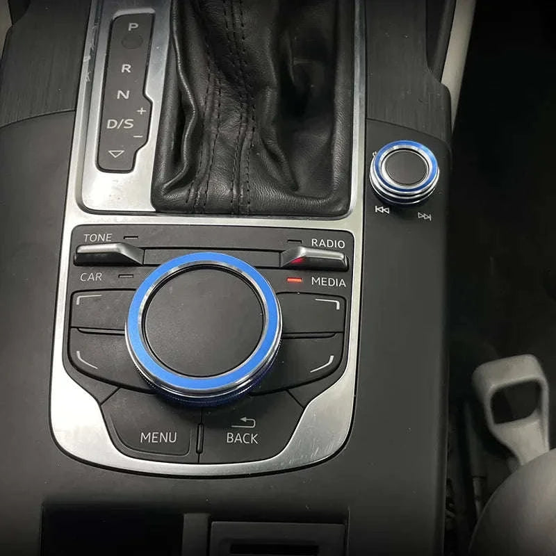 Metal Center Console Volume Knob Trim Ring for Audi A3 S3-Australia / Silver