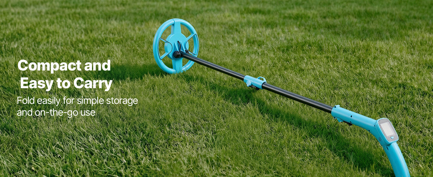 SucceBuy Metal Detector 4" Lightweight LCD 6" IP68 Waterproof Search Coil Adjustable 25.6-36.6" Accuracy For Gold Exploration
