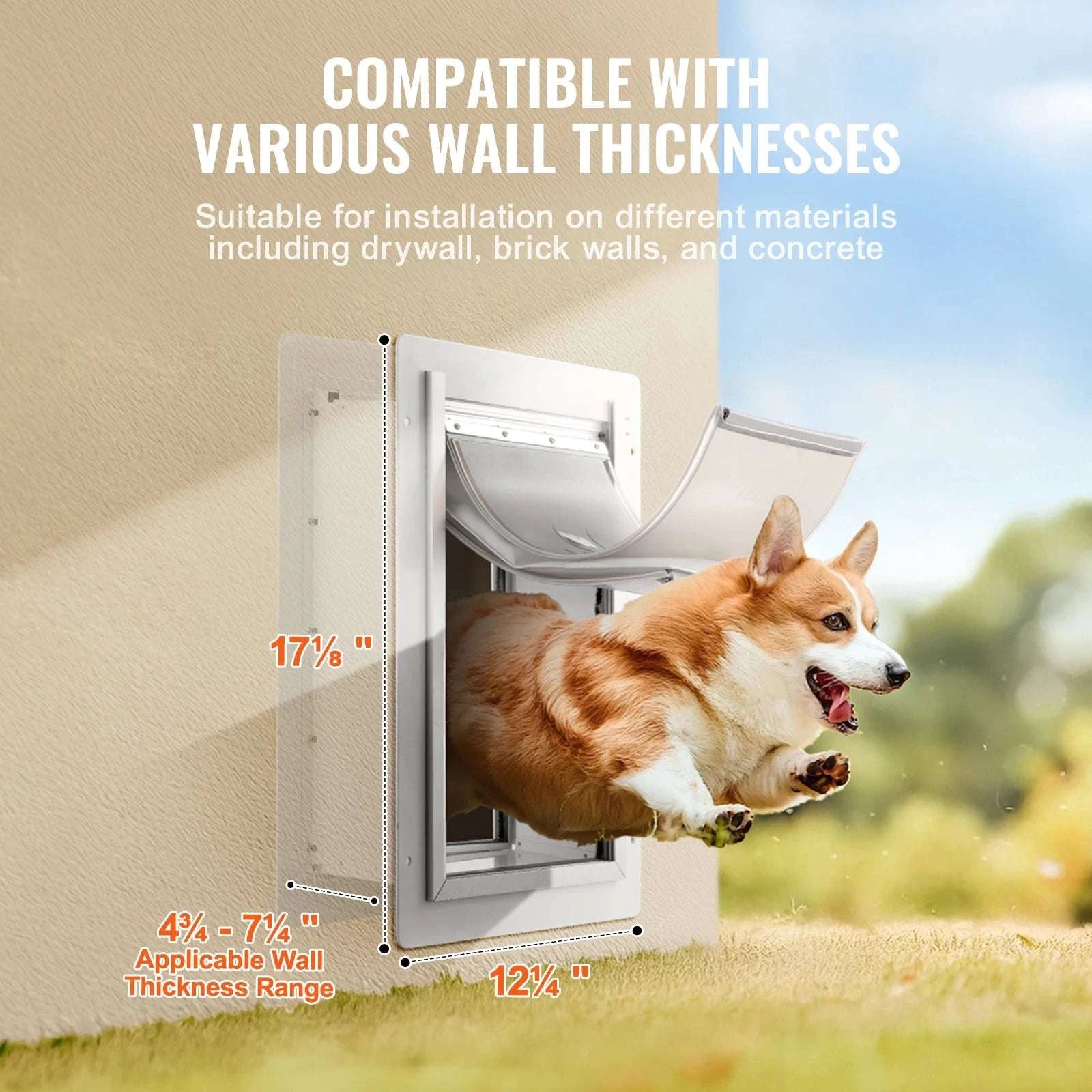 Metal Frame Pet Door with Lock & 3-Flap Weatherproof System-S / france