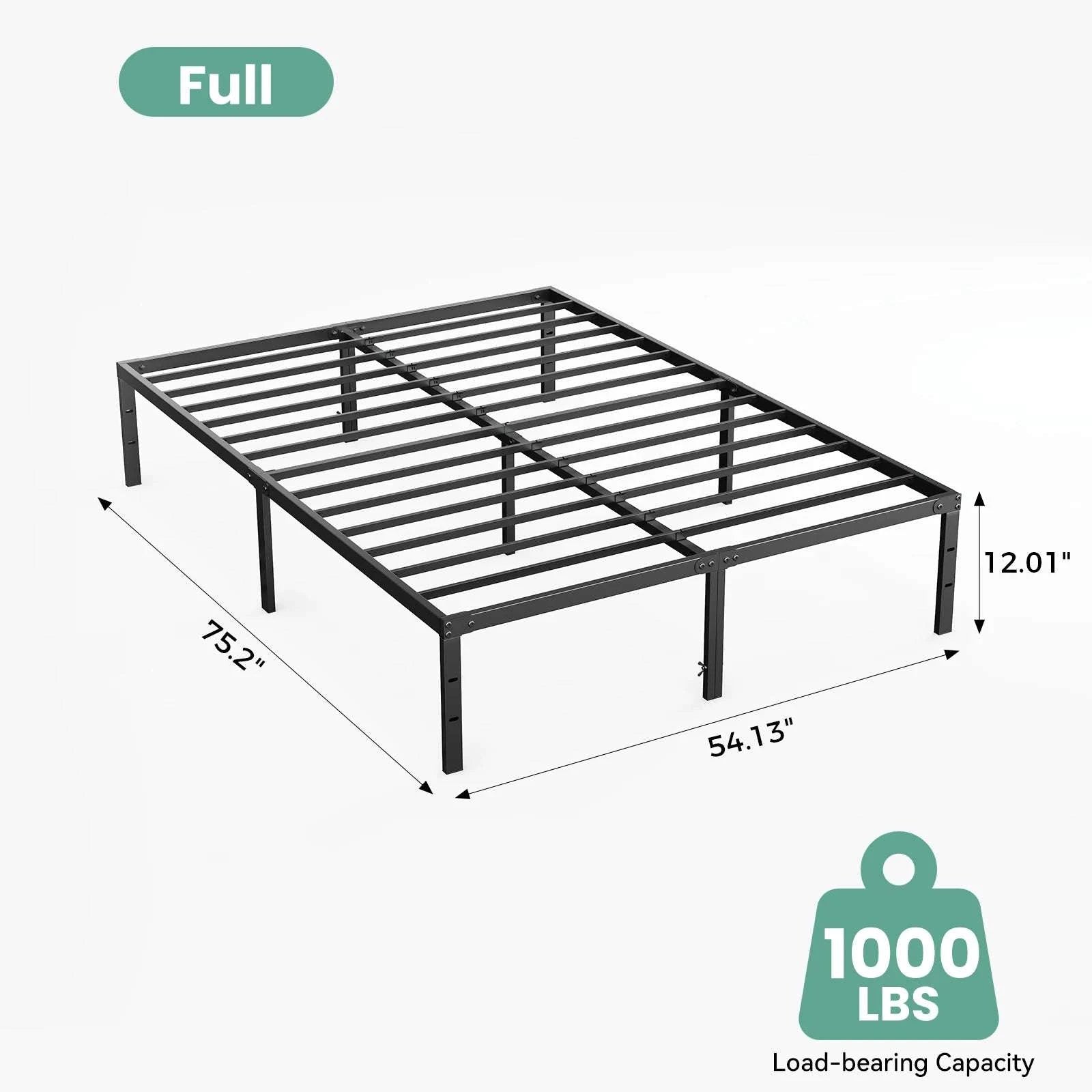 Metal Platform Bed Frame with 11.9in Storage & Steel Slats-Twin XL / United States