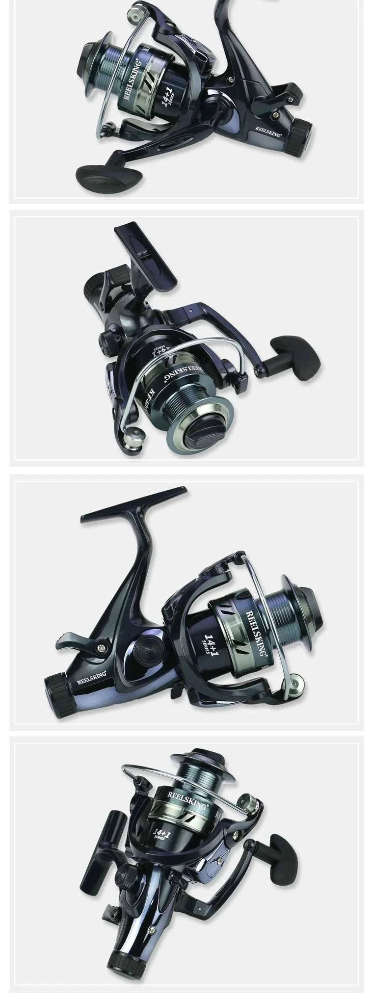 Metal Spinning Fishing Reel with Dual Brake System for Carp & Saltwater-4000 Series