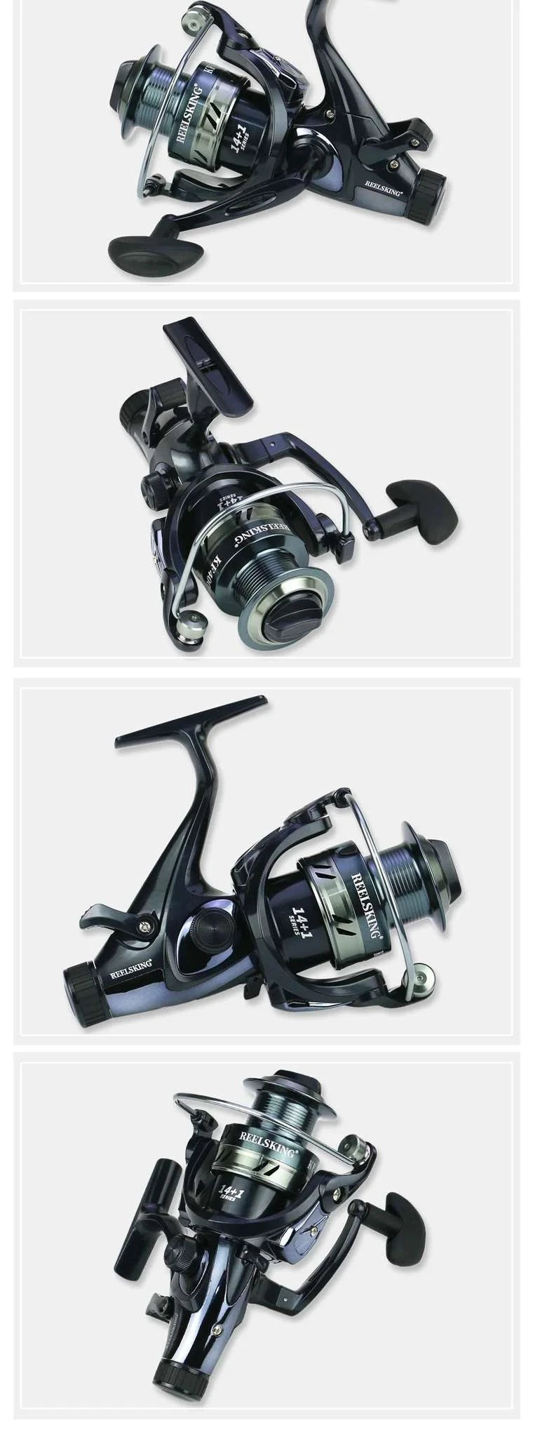 Metal Spinning Fishing Reel with Dual Brake System for Carp & Saltwater-4000 Series