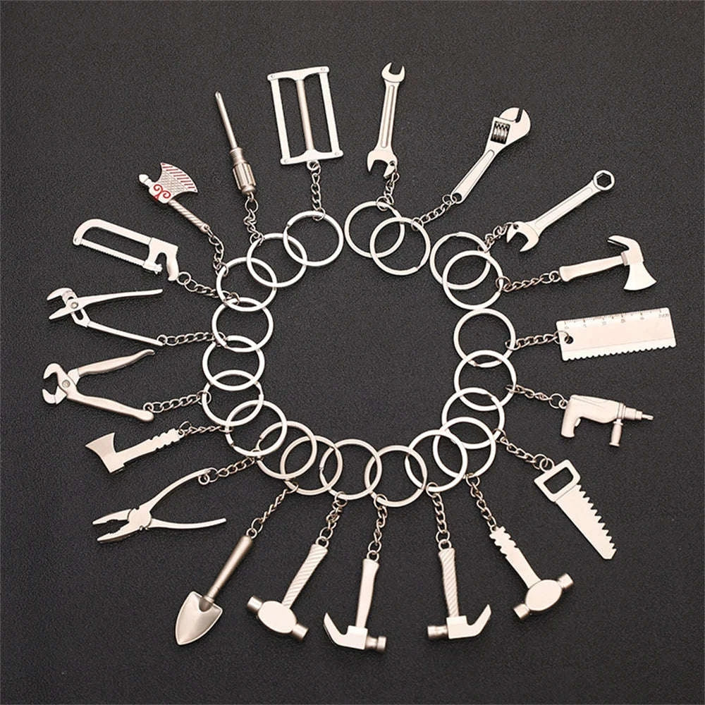 Metal Wrench Keychain Tool Pendant Key Ring-F