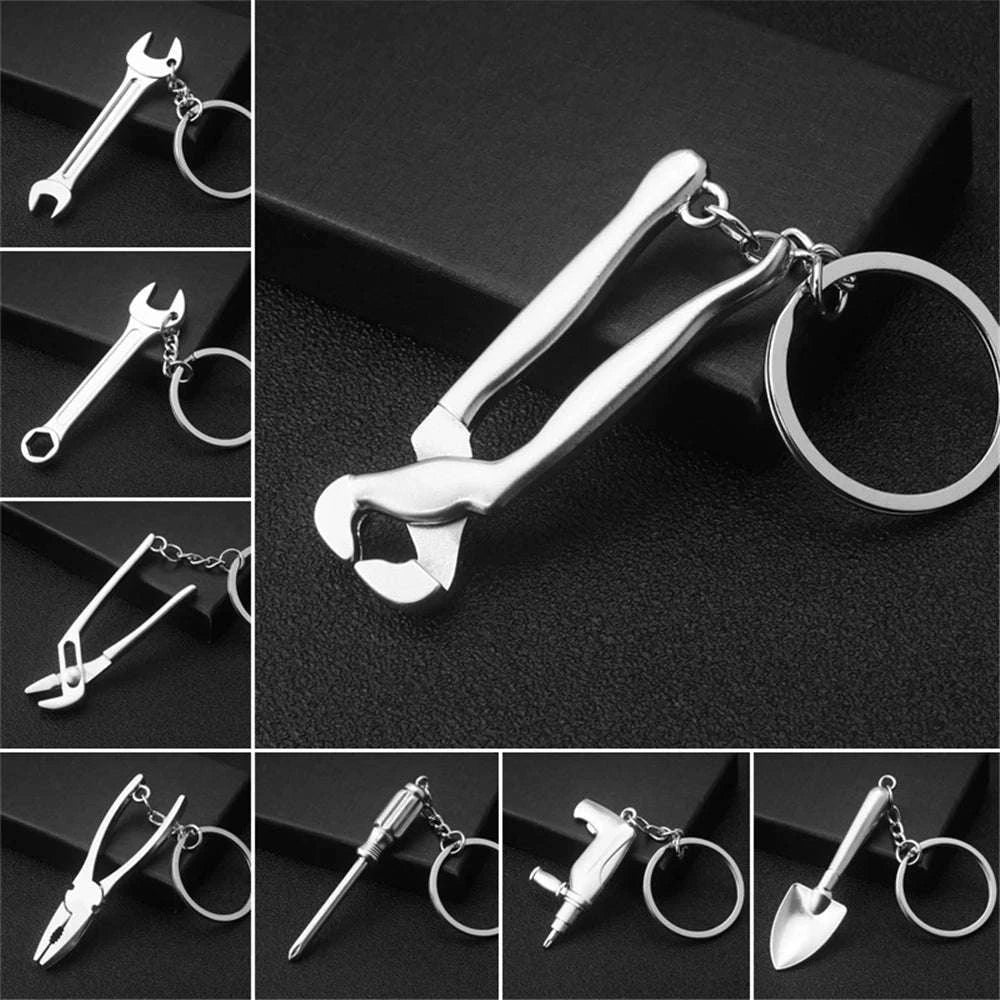 Metal Wrench Keychain Tool Pendant Key Ring-F