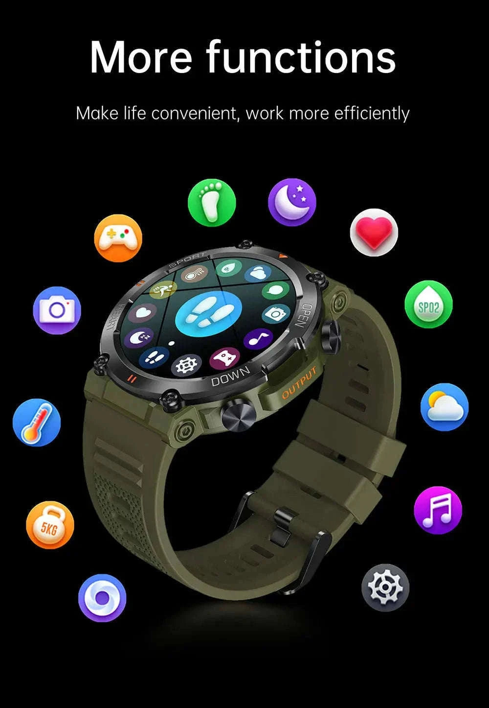 MEVADEN 1.39" HD Bluetooth Call Smart Watch for Daily Use-Steel Black
