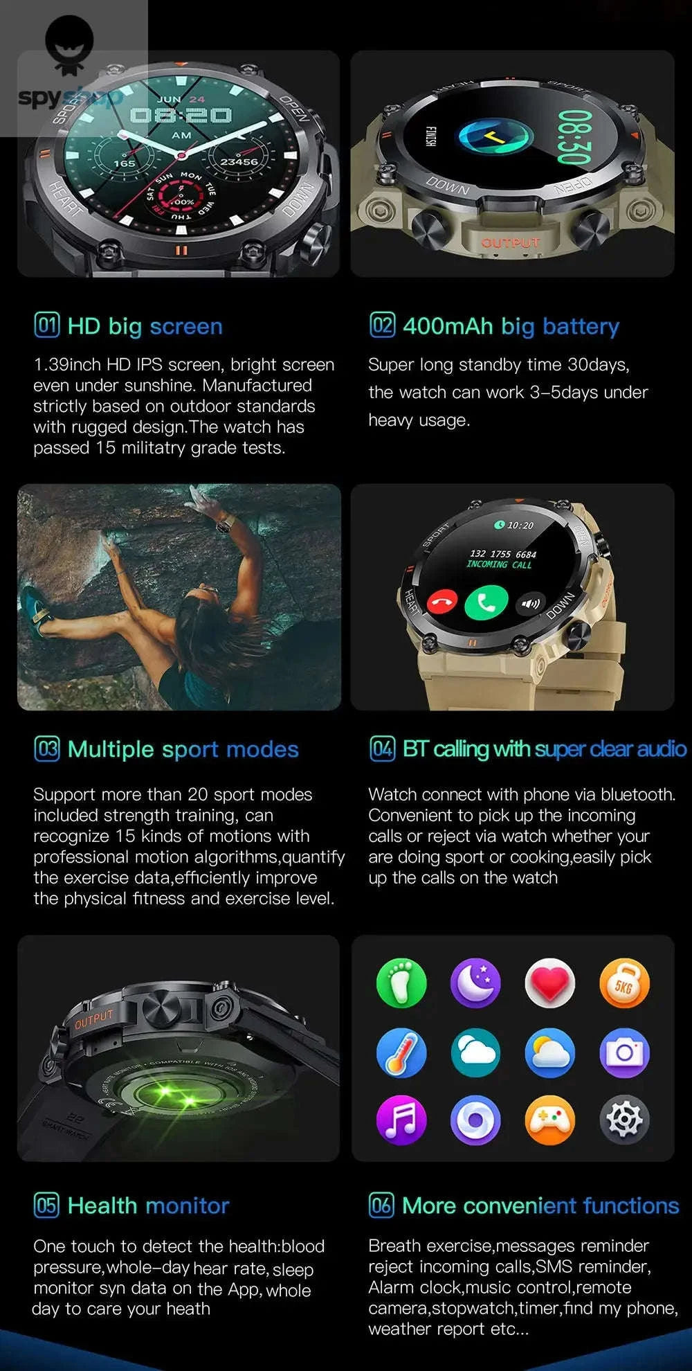 MEVADEN HD Bluetooth Call Smart Watch – 1.39" Display, Fitness & Health Tracking-Steel Black