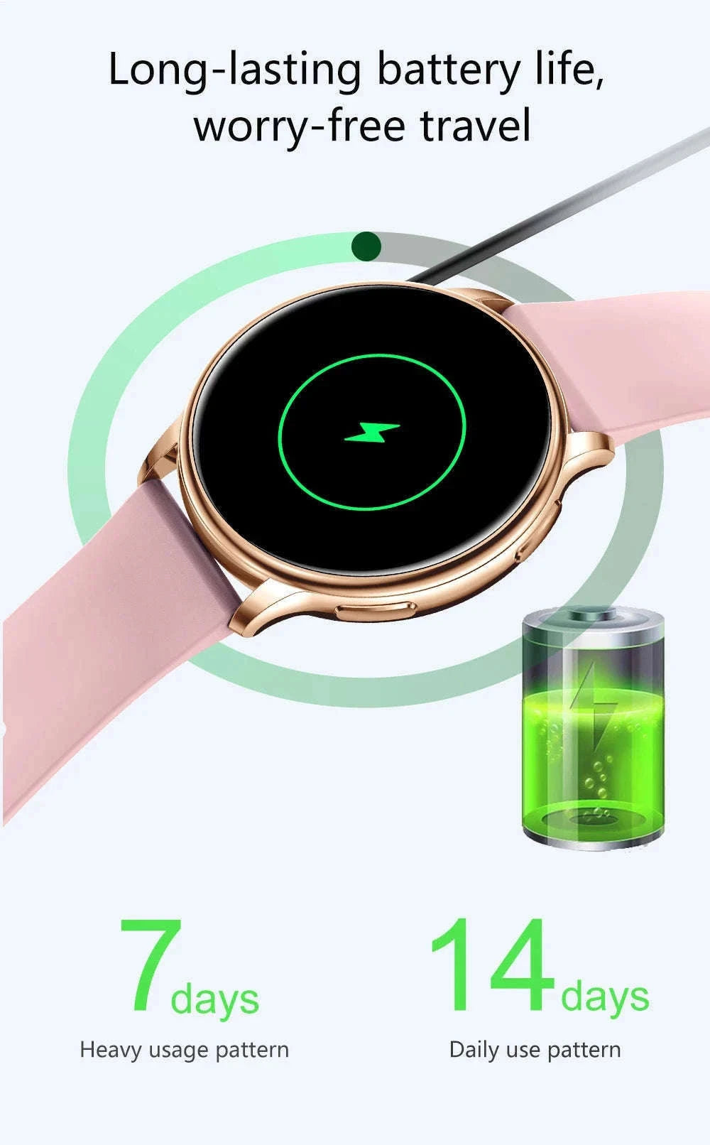 MEVADEN Y22 Bluetooth Call Smart Watch for Daily Connection-Rosegold
