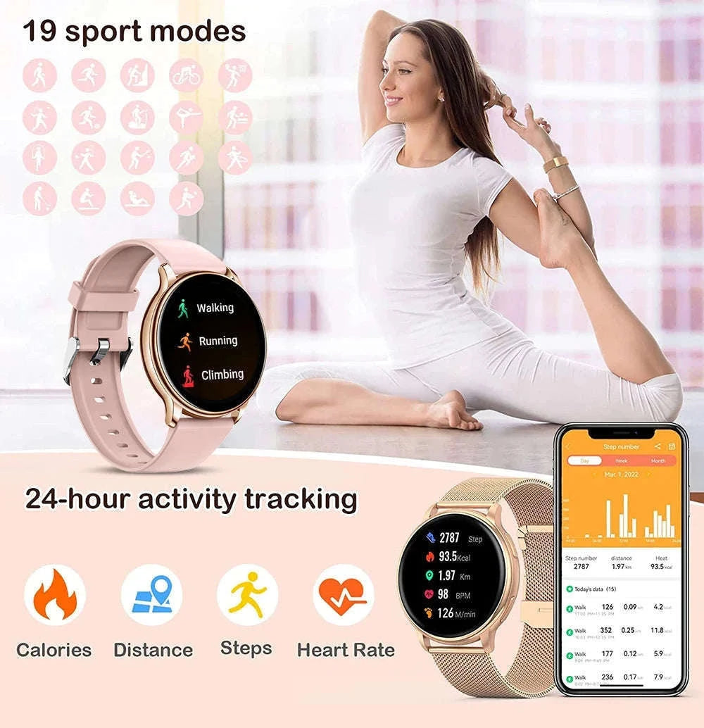 MEVADEN Y22 Bluetooth Call Smart Watch for Daily Connection-Rosegold