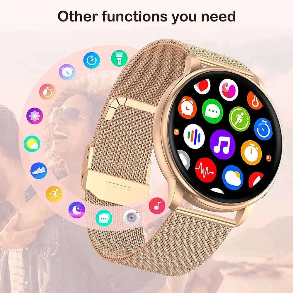 MEVADEN Y22 Bluetooth Call Smart Watch for Daily Connection-Rosegold