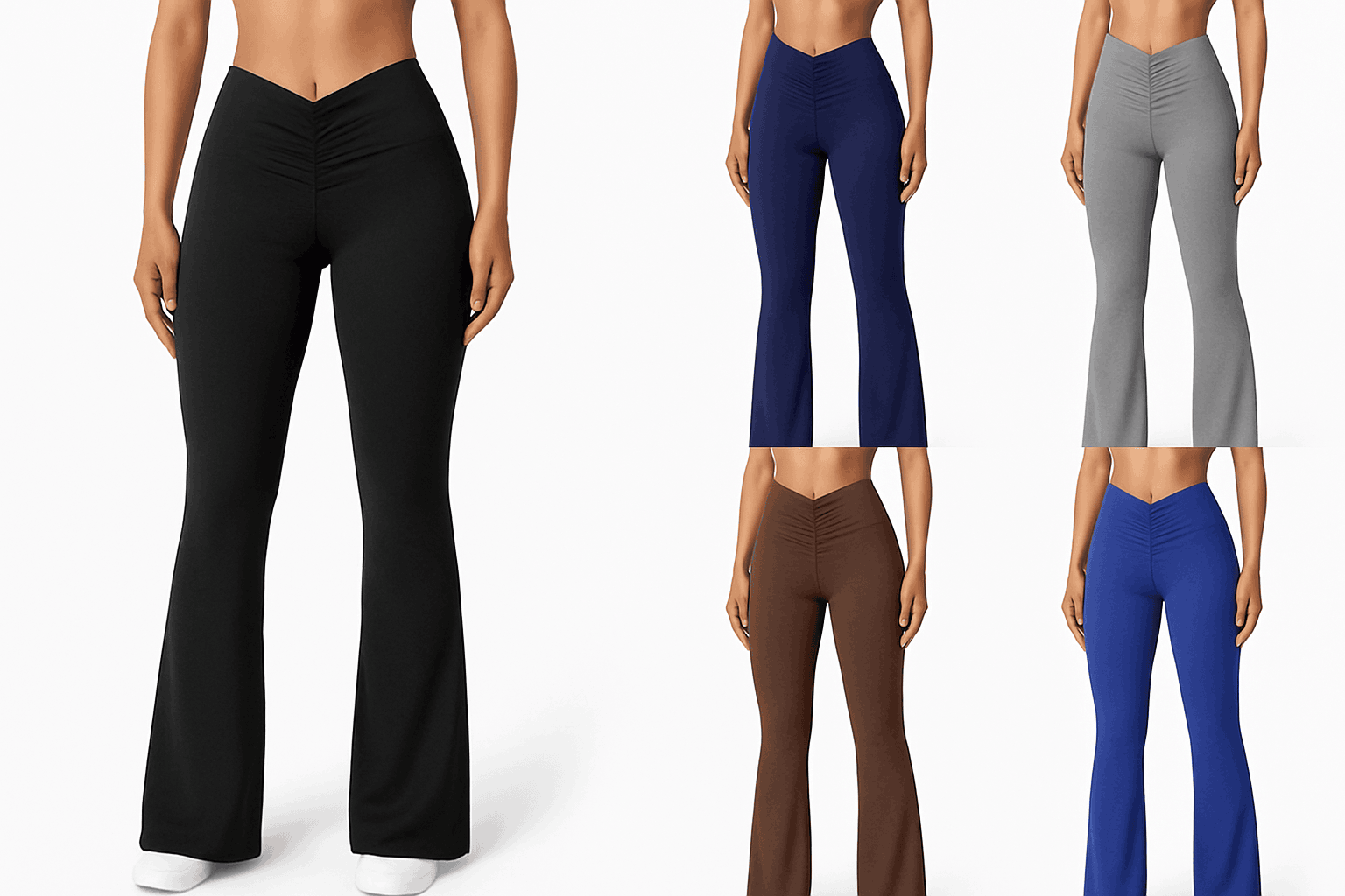 Micro Horn Leggings with V-Back Shaping and Flare Fit-GRAY / S