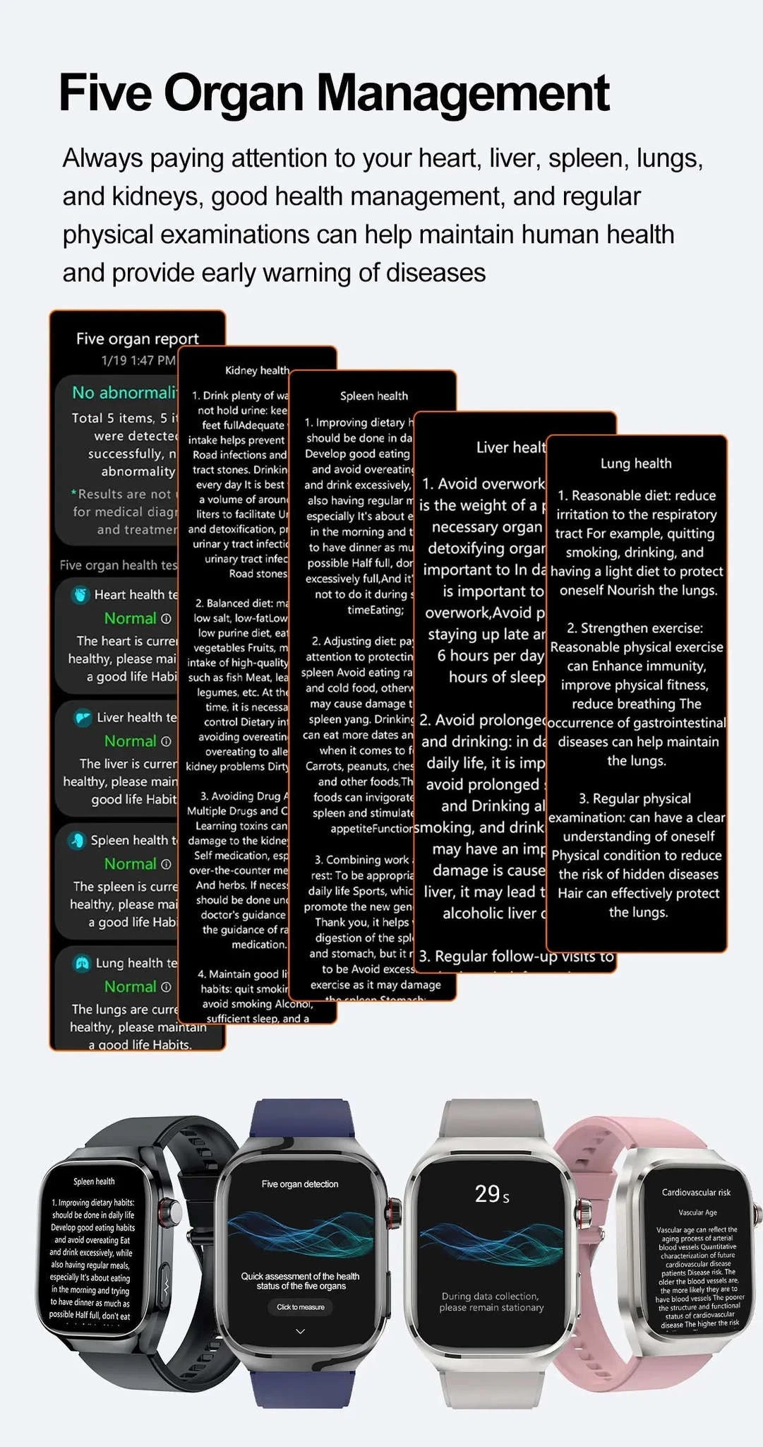 Micro Physical Examination Smart Watch for Men-Black Steel B 2A / AI Health report