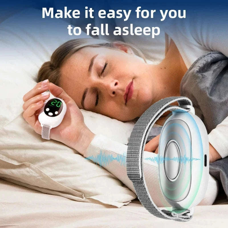 Microcurrent Sleep Aid Device for Calmer Bedtime Relaxation-WHITE