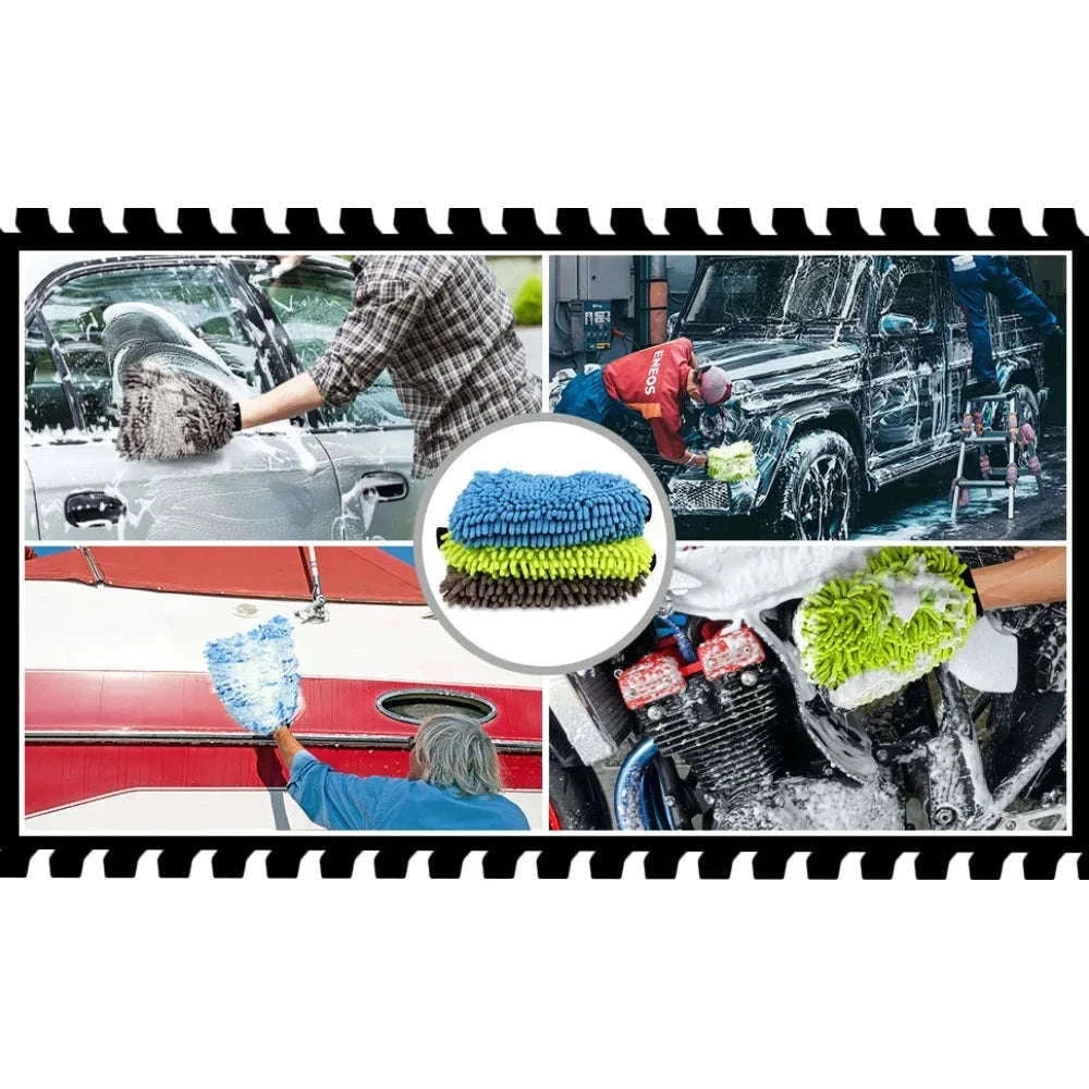 Microfiber Car Wash Mitt for Gentle, Streak-Free Cleaning-1PCS